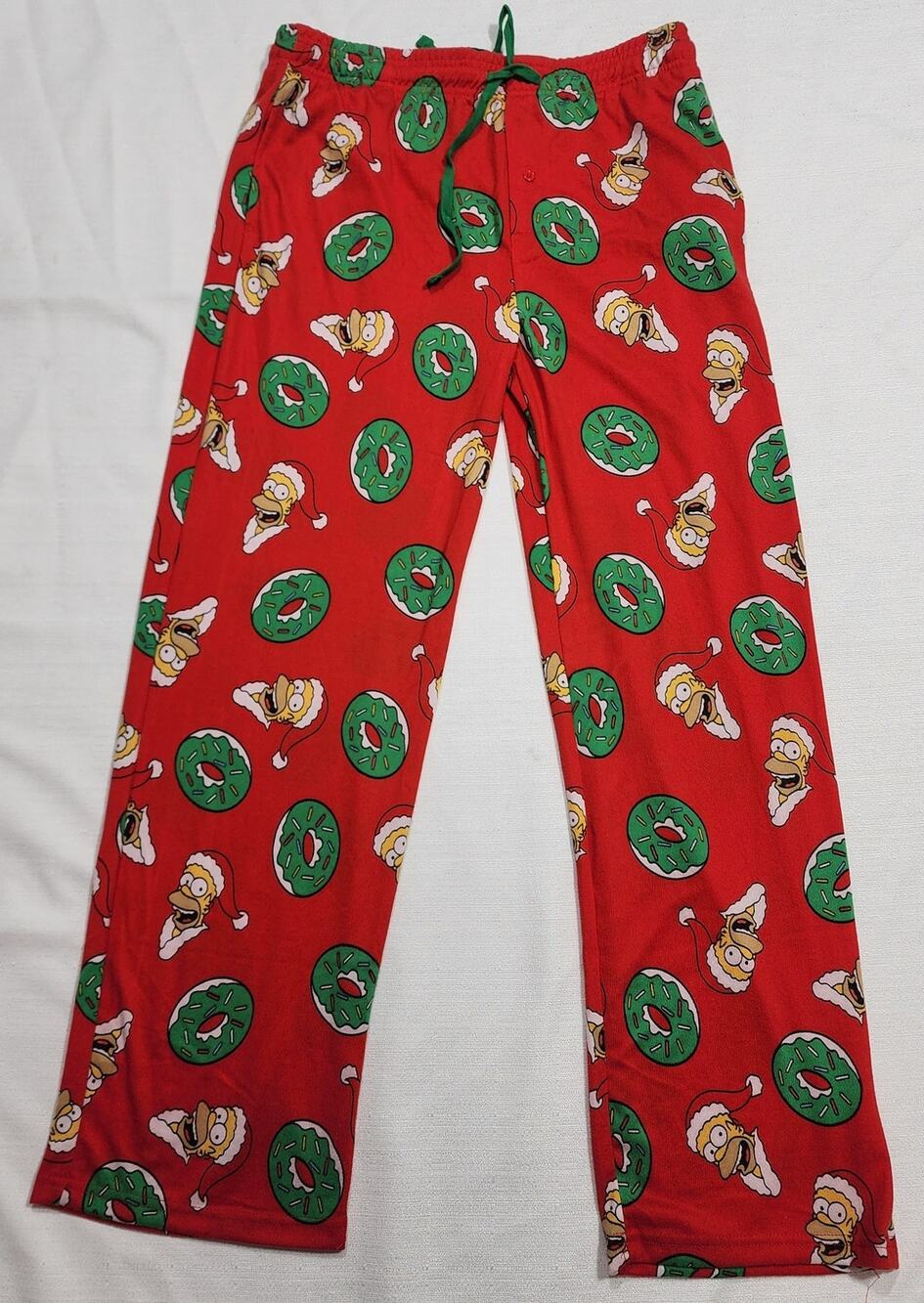 Christmas Homer and donut pajama pants men's L